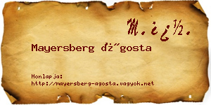 Mayersberg Ágosta névjegykártya